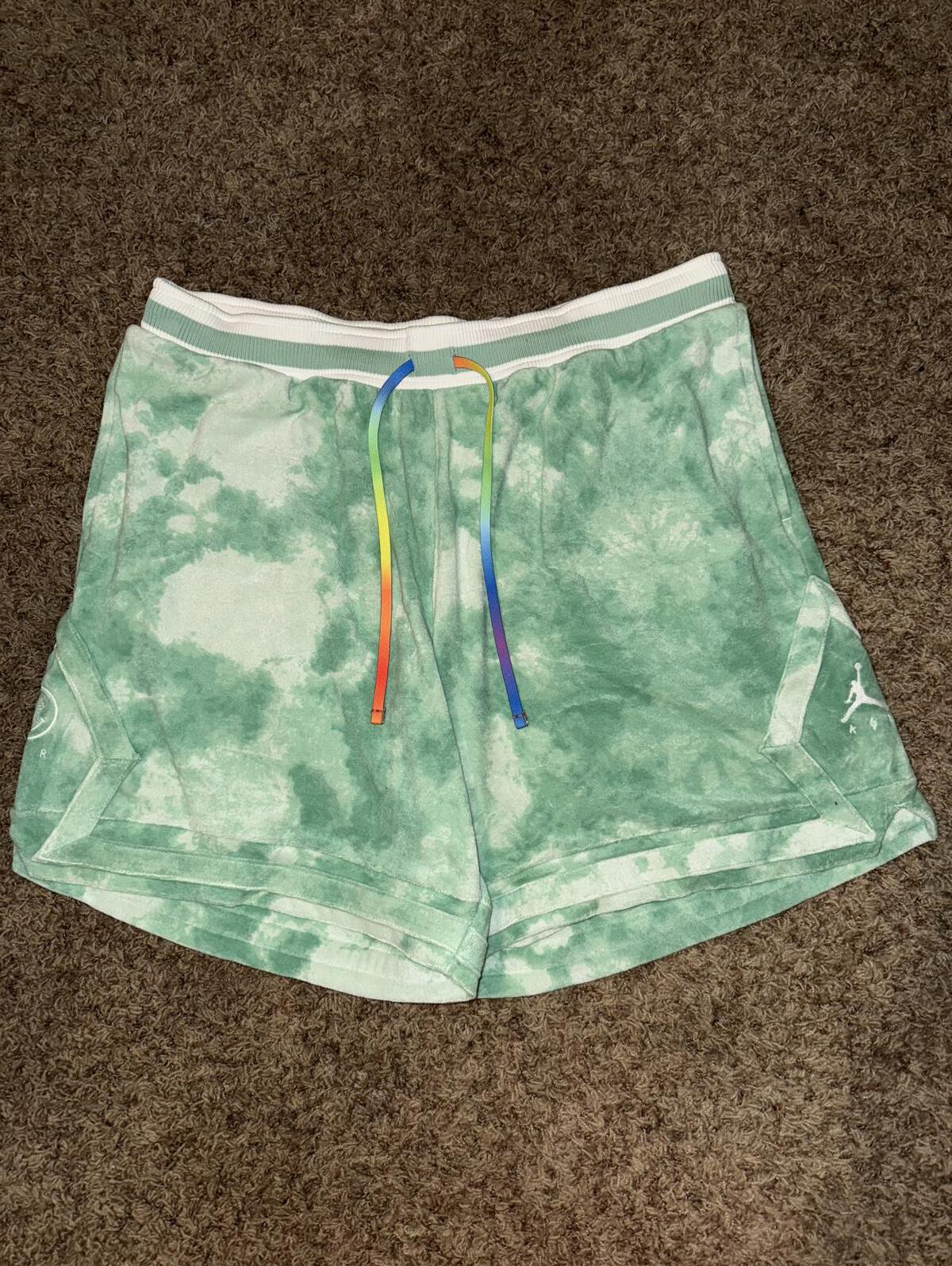Jordan Men’s Suede Green Diamond Shorts J Balvin